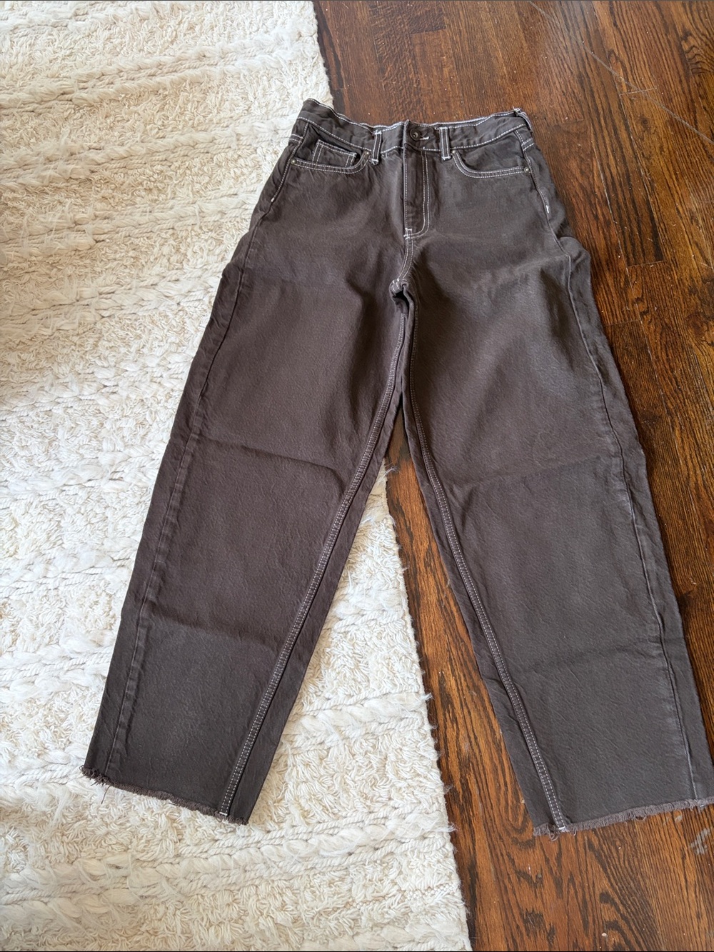 Zara Men's Relaxed-Fit Brown Cotton Jeans